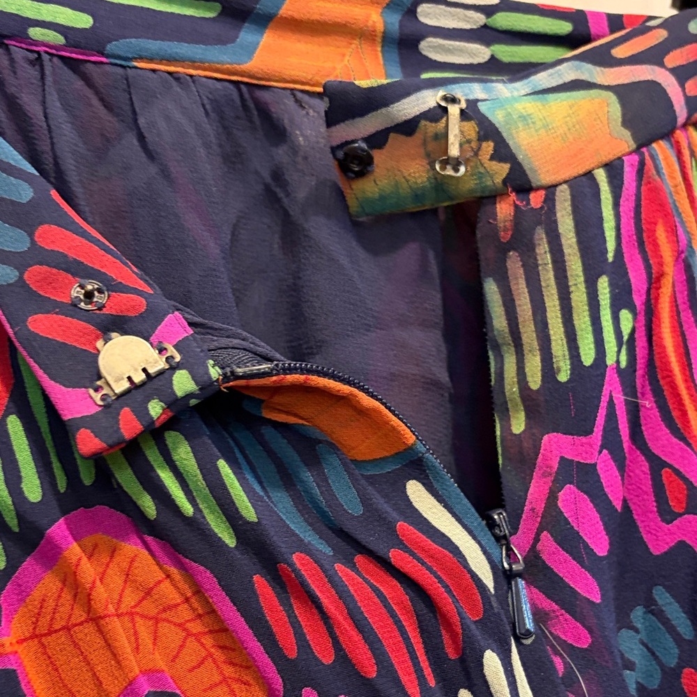 Vintage Designer Bob Mackie Collection II 100% Silk Multicolored Maxi Skirt - Picture 8 of 12
